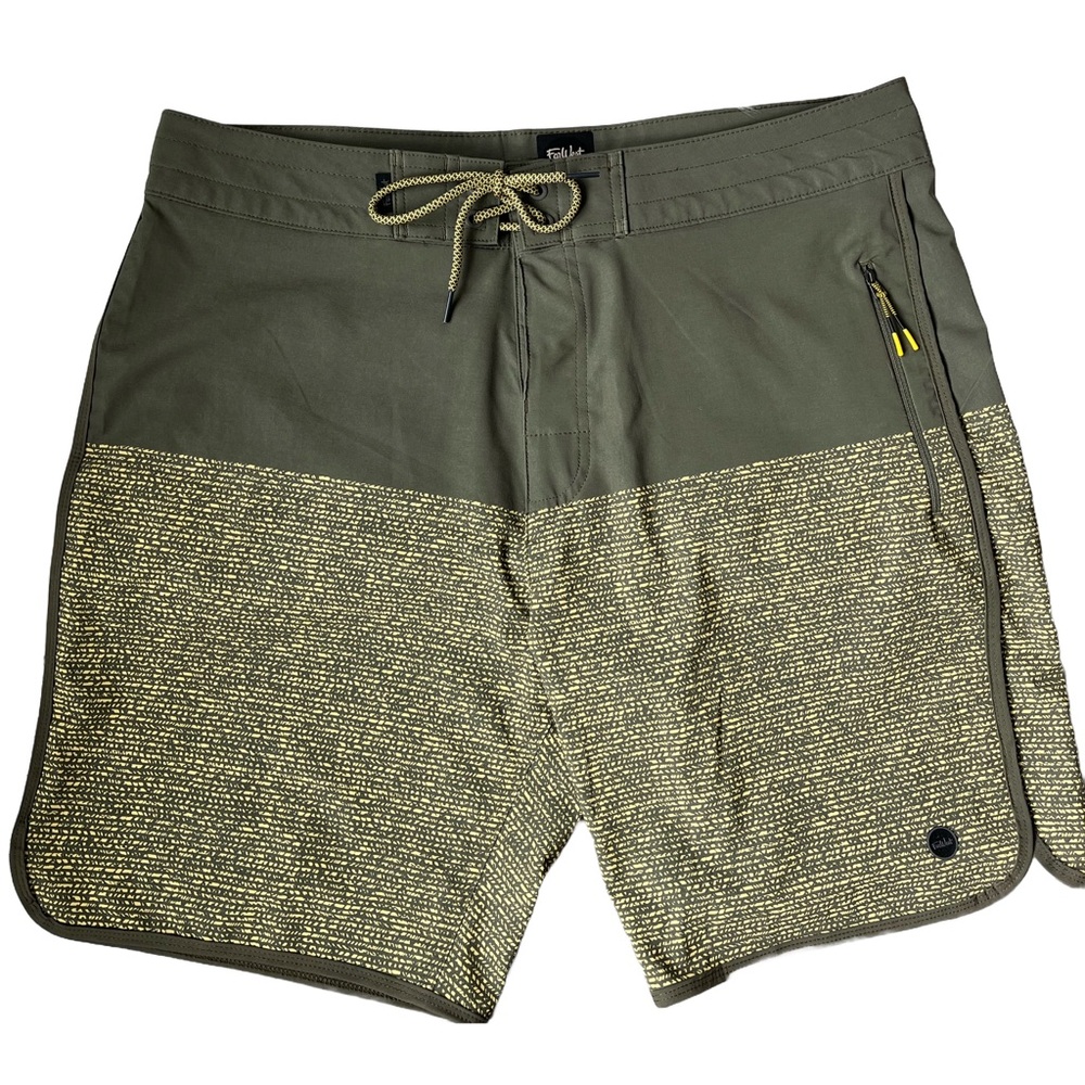 FarWest Green & Yellow Board Swim Shorts Size 36